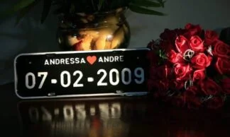 Placas de Carro Personalizadas para Casamento - Barukar