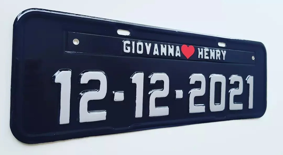 Placa de Carro Personalizada para Aniversário de Casamento - Imagem 3