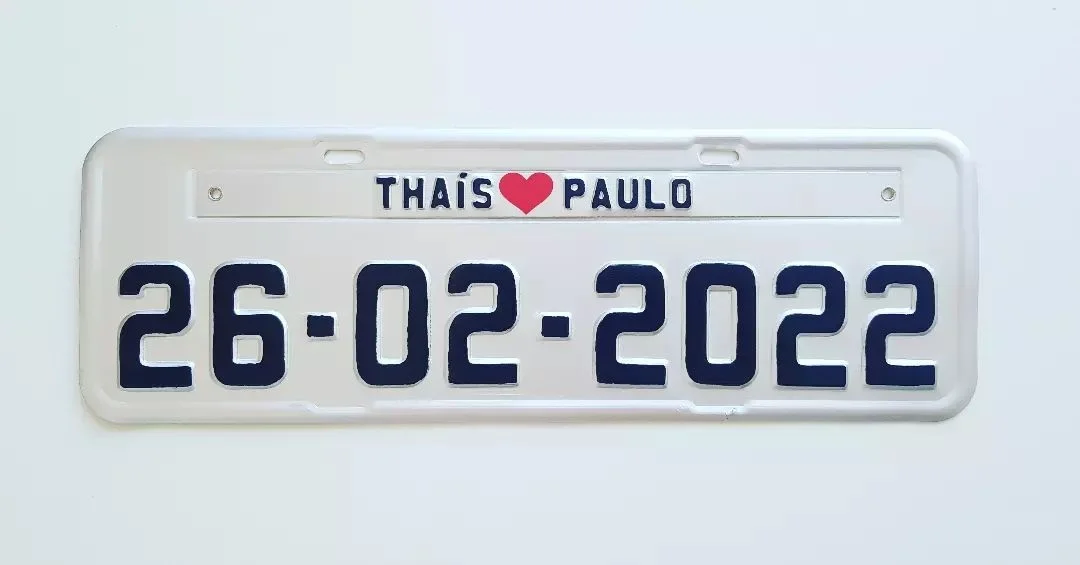 Placa de Carro Personalizada para Aniversário de Casamento - Imagem 2