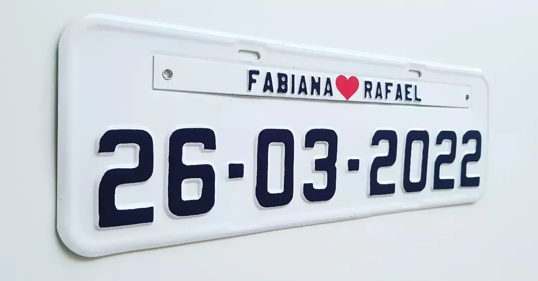 Placas de Carro Personalizadas - Branca
