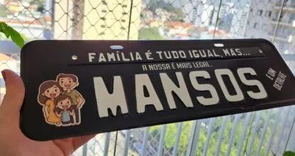 Placa de Carro Personalizada Família "Divertida"