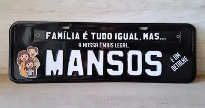 Placa de Carro Personalizada Família "Exclusiva"