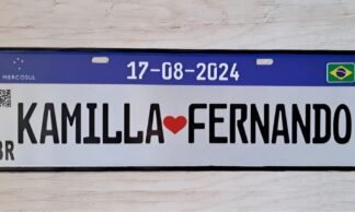 Loja de Placa Original Mercosul Personalizada para Casamento