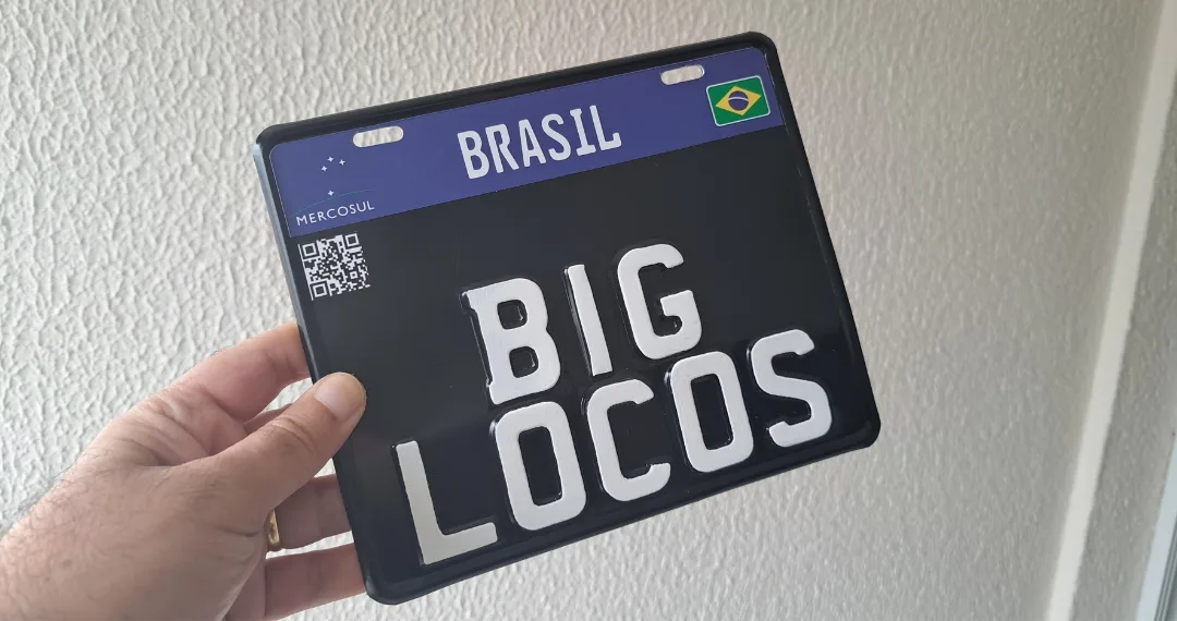 Placa de Moto Mercosul Personalizada em Alumínio
