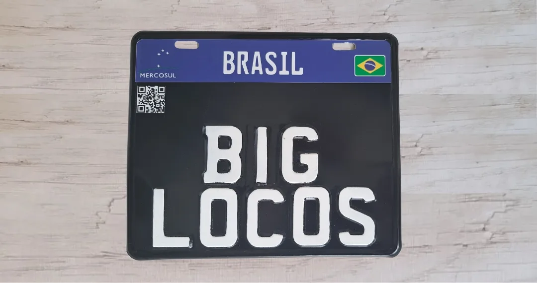 Placa de Moto Mercosul Personalizada Decorativa. Ideal para casamento, aniversários, motor clubes