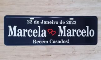 Placa de Carro Personalizada para Casamento e Eventos