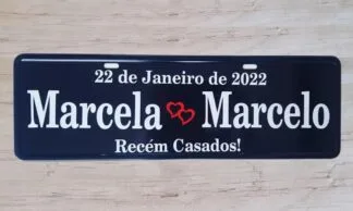 Placa de Carro Personalizada para Casamento e Eventos