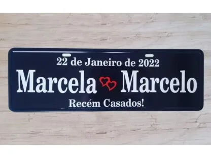 Placa de Carro Personalizada para Casamento e Eventos