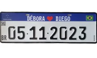 Placa Mercosul Personalizada para Casamento e Eventos
