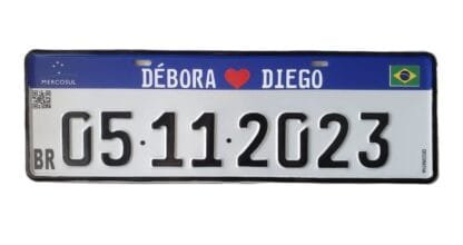 Placa Mercosul Personalizada para Casamento e Eventos