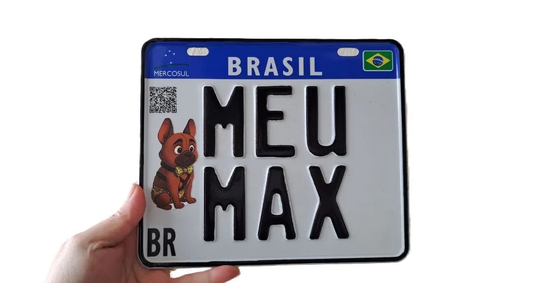 Placa Mercosul Original Personalizada para Amantes de Pets