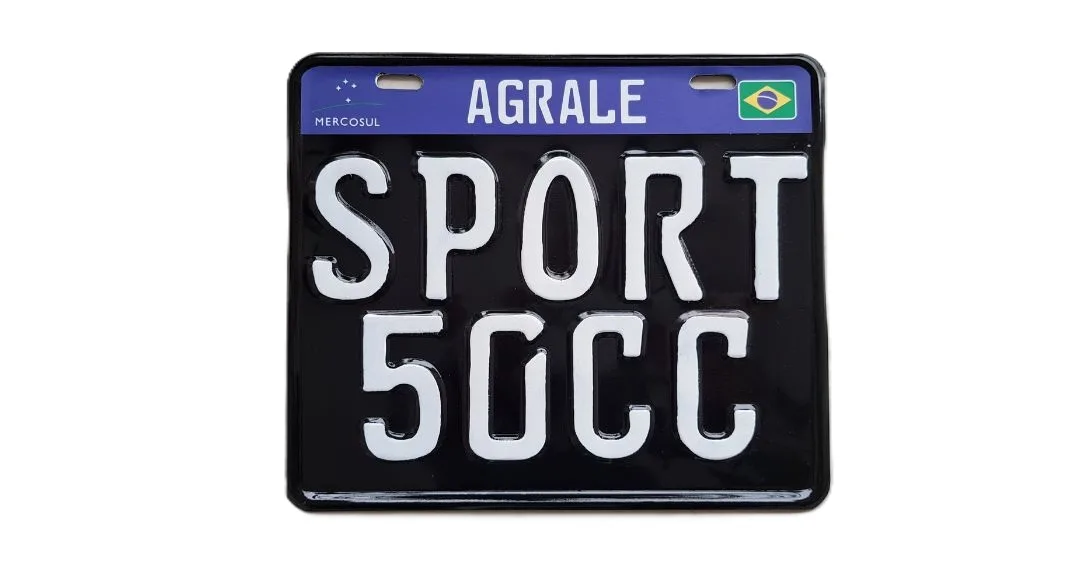 Placa de Moto Mercosul Personalizada Decorativa